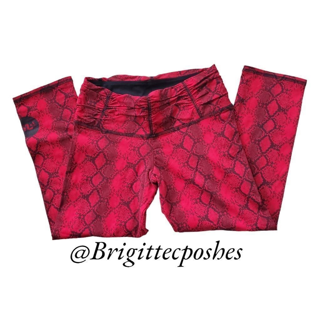 FLYWHEEL Red Snake Print Leggings